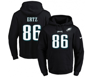 Nike Eagles #86 Zach Ertz Black Name & Number Pullover NFL Hoodie