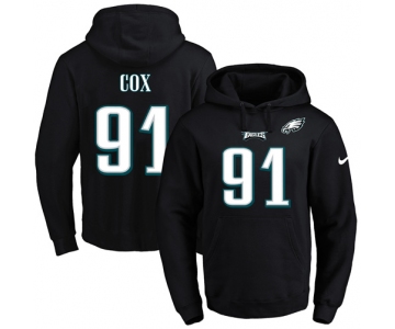 Nike Eagles #91 Fletcher Cox Black Name & Number Pullover NFL Hoodie