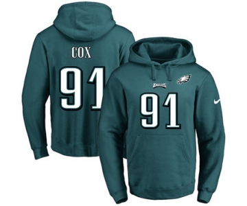 Nike Eagles #91 Fletcher Cox Midnight Green Name & Number Pullover NFL Hoodie