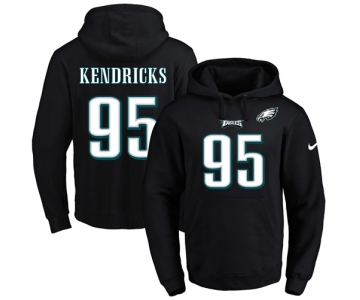 Nike Eagles #95 Mychal Kendricks Black Name & Number Pullover NFL Hoodie