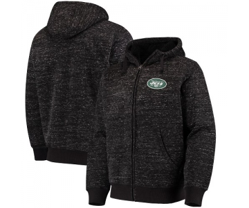 Men's New York Jets G-III Sports by Carl Banks Heathered Black Discovery Sherpa Full-Zip Jacket