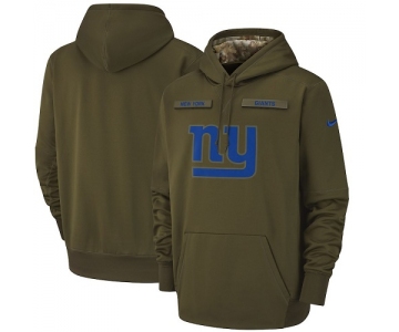 Men's New York Giants Nike Olive Salute to Service Sideline Therma Performance Pullover Hoodie