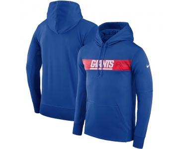 Men's New York Giants Nike Royal Sideline Team Performance Pullover Hoodie