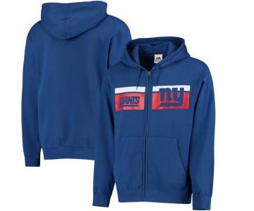 New York Giants Majestic Touchback Full-Zip Hoodie - Royal