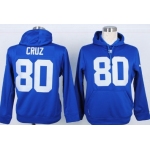 Nike New York Giants #80 Victor Cruz Blue Hoodie