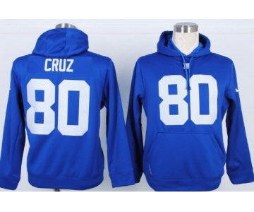 Nike New York Giants #80 Victor Cruz Blue Hoodie