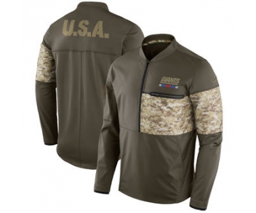 Nike New York Giants Olive Salute to Service Sideline Hybrid Half-Zip Pullover Jacket