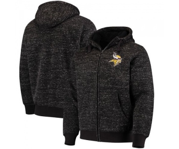 Men's Minnesota Vikings G-III Sports by Carl Banks Discovery Sherpa Heathered Black Full-Zip Jacket