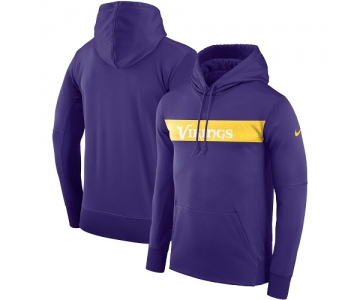 Men's Minnesota Vikings Nike Purple Sideline Team Performance Pullover Hoodie