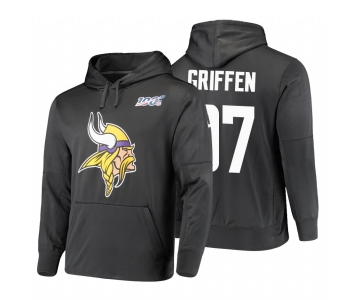 Minnesota Vikings #97 Everson Griffen Nike NFL 100 Primary Logo Circuit Name & Number Pullover Hoodie Anthracite