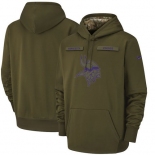 Minnesota Vikings Nike Salute to Service Sideline Therma Performance Pullover Hoodie - Olive