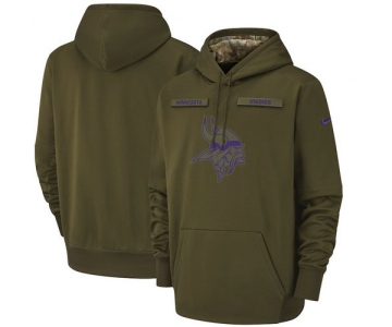 Minnesota Vikings Nike Salute to Service Sideline Therma Performance Pullover Hoodie - Olive