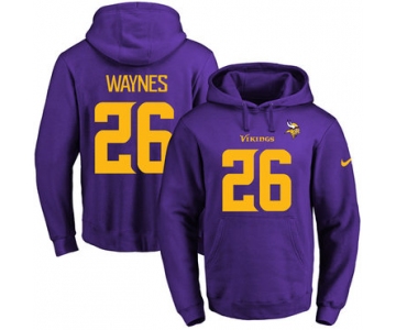 Nike Vikings #26 Trae Waynes Purple(Gold No.) Name & Number Pullover NFL Hoodie