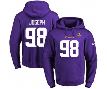 Nike Vikings #98 Linval Joseph Purple Name & Number Pullover NFL Hoodie