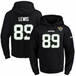 Nike Jaguars #89 Marcedes Lewis Black Name & Number Pullover NFL Hoodie