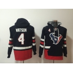 Men's Houston Texans #4 Deshaun Watson NEW Navy Blue Pocket Stitched NFL Pullover Hoodie