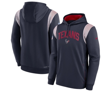 Mens Houston Texans Navy Sideline Stack Performance Pullover Hoodie
