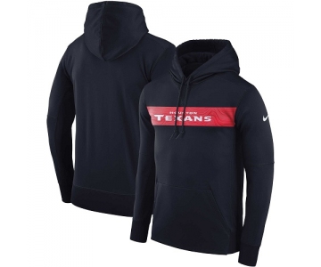 Men's Houston Texans Nike Navy Sideline Team Performance Pullover Hoodie