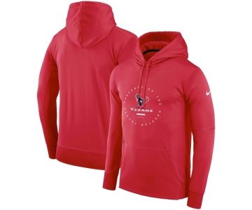 Men's Houston Texans Nike Red Sideline Property Of Wordmark Logo Performance Pullover Hoodie