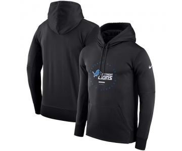 Men's Detroit Lions Nike Black Sideline Property Of Wordmark Logo Performance Pullover Hoodie