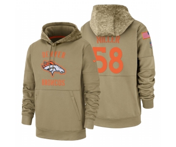 Denver Broncos #58 Von Miller Nike Tan 2019 Salute To Service Name & Number Sideline Therma Pullover Hoodie