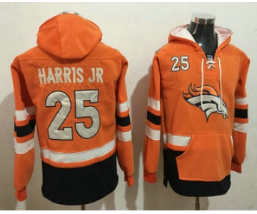 Men's Denver Broncos #25 Chris Harris Jr 2016 Orange Team Color Stitched NFL Hoodie