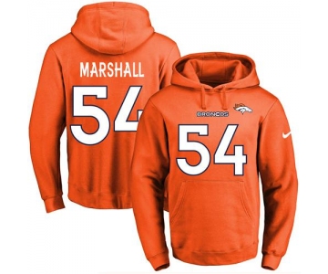 Nike Broncos #54 Brandon Marshall Orange Name & Number Pullover NFL Hoodie