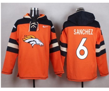 Nike Broncos #6 Mark Sanchez Orange Player Pullover NFL Hoodie