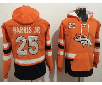 Nike Denver Broncos #25 Chris Harris Jr Orange Navy Blue Name & Number Pullover NFL Hoodie