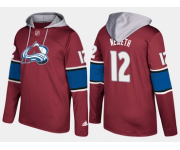 Adidas Colorado Avalanche 12 Patrik Nemeth Name And Number Burgundy Hoodie
