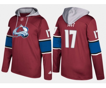 Adidas Colorado Avalanche 17 Tyson Jost Name And Number Burgundy Hoodie