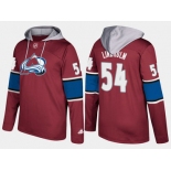 Adidas Colorado Avalanche 54 Anton Lindholm Name And Number Burgundy Hoodie