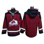 Men's Colorado Avalanche Dark Red Blank Hoodie
