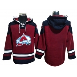 Men's Colorado Avalanche Dark Red Blank Hoodie