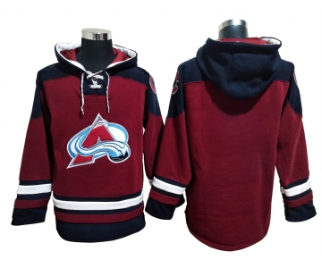 Men's Colorado Avalanche Dark Red Blank Hoodie