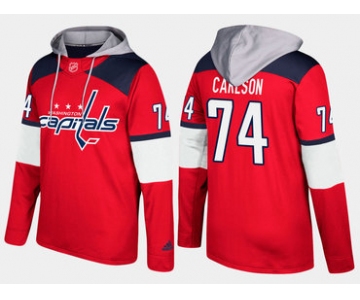 Adidas Washington Capitals 74 John Carlson Name And Number Red Hoodie