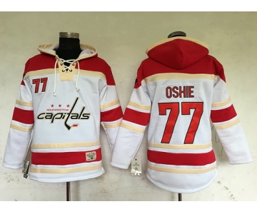 Men's Washington Capitals #77 T.J. Oshie White Old Time Hockey Hoodie