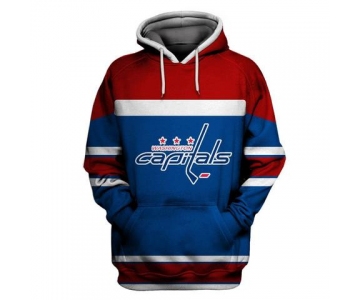 Men's Washington Capitals Blue All Stitched Hooded Sweatshirt