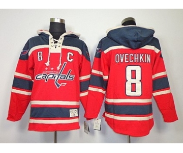 Old TimeHockey  Washington Capitals #8 Alex Ovechkin Red Hoodie