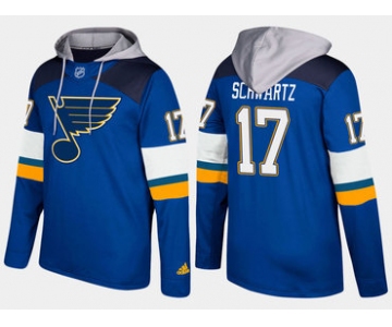 Adidas St. Louis Blues 17 Jaden Schwartz Name And Number Blue Hoodie