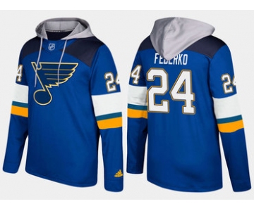 Adidas St. Louis Blues 24 Bernie Federko Retired Blue Name And Number Hoodie