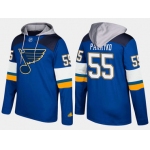 Adidas St. Louis Blues 55 Colton Parayko Name And Number Blue Hoodie