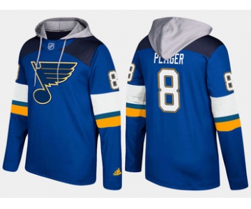 Adidas St. Louis Blues 8 Barclay Plager Retired Blue Name And Number Hoodie