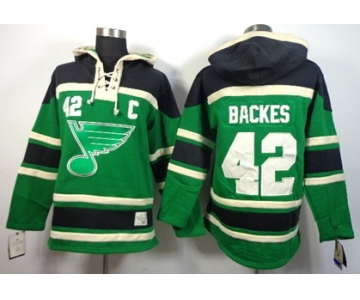 Old Time Hockey St. Louis Blues #42 David Backes Green Hoodie