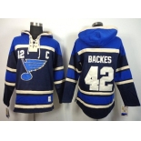 Old Time Hockey St. Louis Blues #42 David Backes Navy Blue Hoodie