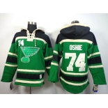 Old Time Hockey St. Louis Blues #74 T.J. Oshie Green Hoodie