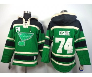 Old Time Hockey St. Louis Blues #74 T.J. Oshie Green Hoodie