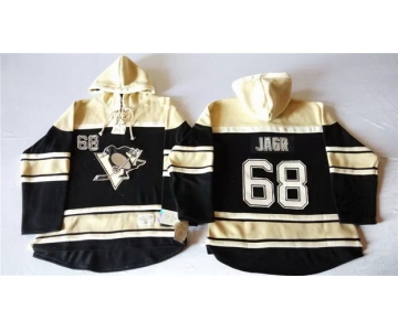 Old Time Hockey Pittsburgh Penguins #68 Jaromir Jagr Black Hoodie