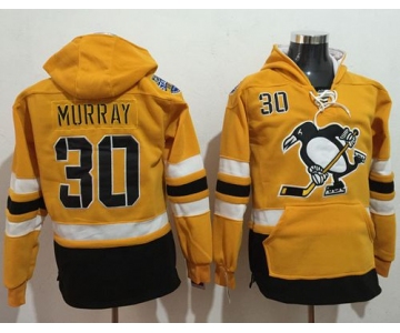 Penguins #30 Matt Murray Gold Sawyer Hooded Sweatshirt 2017 Stadium Series Stitched NHL Jersey