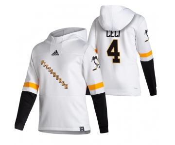 Pittsburgh Penguins #4 Cody Ceci Adidas Reverse Retro Pullover Hoodie White